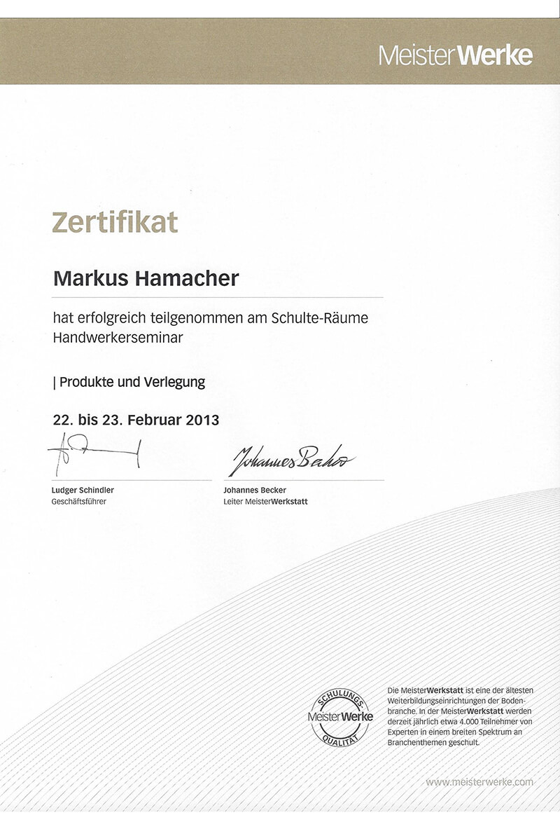 M.C.Hamacher Malermeisterbetrieb Handwerker Stuck Maler Wandmöbel Anstrich Lackierung Tapete Qualifikation Spachteln Außenanstrich Innenanstrich Trockenbau trel